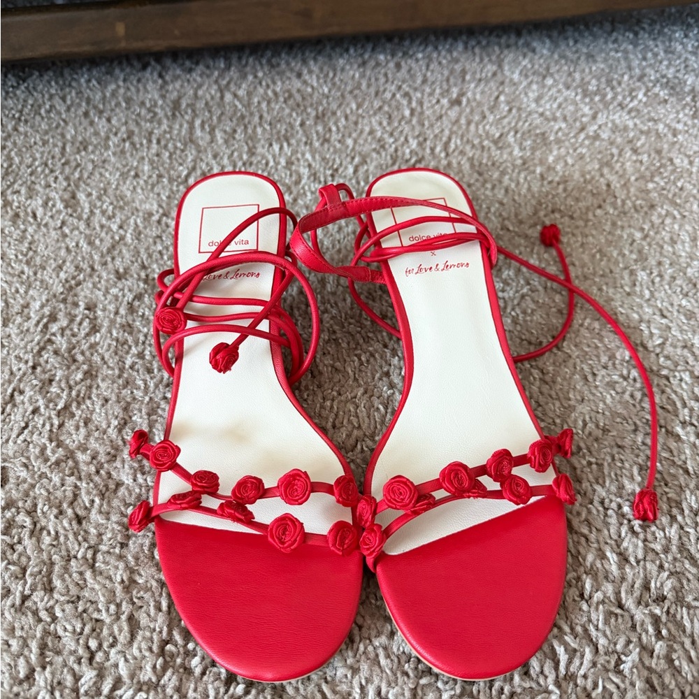 Dolce Vita X For Love And Lemons Red Kitten Heels